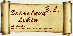 Beloslava Lekin vizit kartica